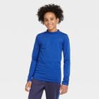Boys' Long Sleeve Fitted Performance Mock Neck T-shirt - All In Motion Blue