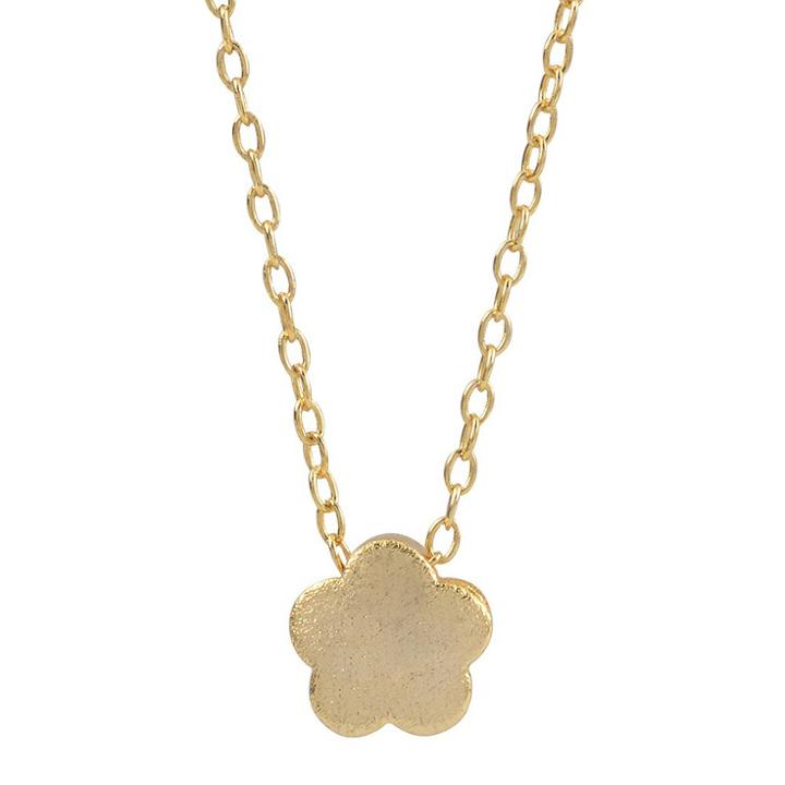 Women's Journee Collection Flower Pendant Necklace In Sterling Silver - Gold
