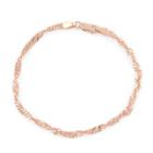 Tiara Disco Chain Bracelet In Rose Gold Over Silver, Women's, Pink