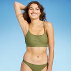Juniors' Longline Bikini Top - Xhilaration Olive Green