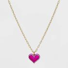 Sugarfix By Baublebar Metallic Heart Pendant Necklace - Pink