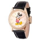 Men's Disney Mickey Mouse Gold Alloy Glitz Watch - Black,