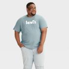 Levi's Men's Big & Tall Relaxed Fit Short Sleeve Crew Neck T-shirt - Aqua Blue