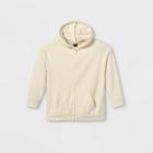 Girls' Oversized Zip-up Sweatshirt - Art Class Cream