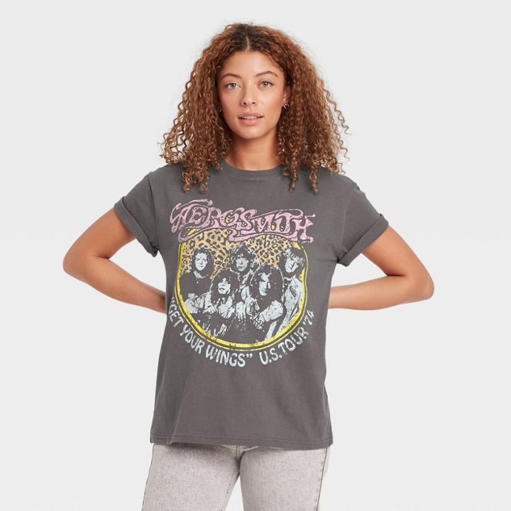 Women's Aerosmith Short Sleeve Graphic T-shirt - Gray