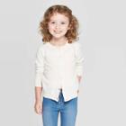 Toddler Girls' Long Sleeve Cardigan - Cat & Jack Cream 5t, Toddler Girl's, White