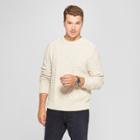 Men's Long Sleeve Cable Crew Pullover Sweater - Goodfellow & Co Beachcomber