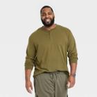 Men's Big & Tall Long Sleeve Henley T-shirt - Goodfellow & Co Forest Green