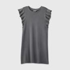 Women's Flutter Short Sleeve T-shirt Dress - Universal Thread Gray