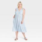 Women's Plus Size Ruffle Tank Dress - Universal Thread Blue