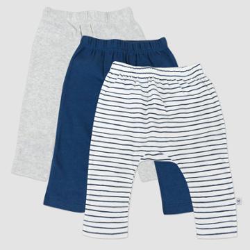 Honest Baby 3pk Organic Cotton Harem Pants - Navy Blue Newborn