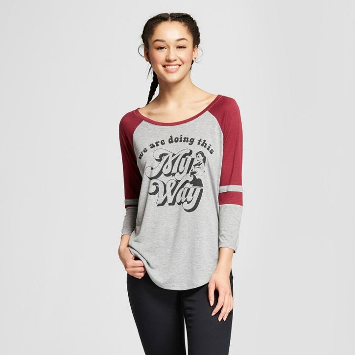 Women's Star Wars Short Sleeve Doing This My Way Qi'ra Raglan Graphic T-shirt (juniors') Heather Gray