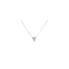 Zirconmania Women's Zirconite Necklace With Polished Triangle In Sterling Silver - Rhodium