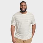 Men's Big & Tall Short Sleeve Hemp Cotton T-shirt - Goodfellow & Co Light Teal Blue/striped