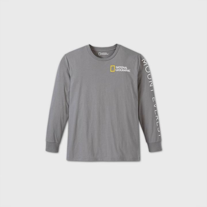 Men's National Geographic Long Sleeve T-shirt - Charcoal Gray