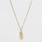 Leaf Pendant Long Necklace - A New Day Gold