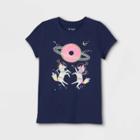 Girls' 'space Unicorns' Short Sleeve Graphic T-shirt - Cat & Jack Navy