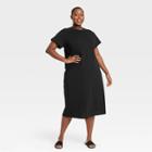 Women's Plus Size Short Sleeve Shift Dress - Who What Wear Black