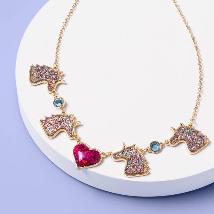 Girls' Glitter Unicorn Necklace - More Than Magic , Women's,