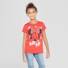 Girls' Disney Minnie Mouse Valentine's Day Short Sleeve T-shirt - Red