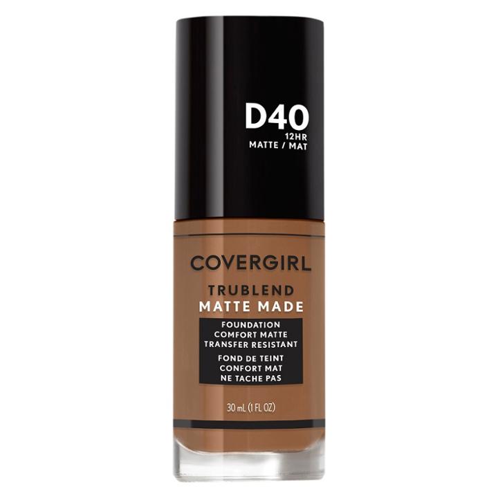 Covergirl Trublend Matte Made Foundation D40 Deep Bronze