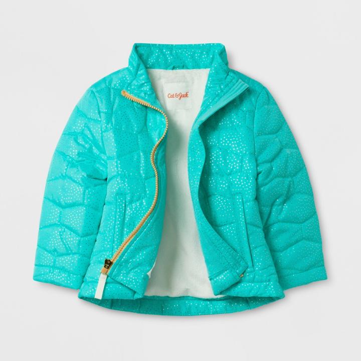 Toddler Girls' Puffer Jacket Cat & Jack - Aqua
