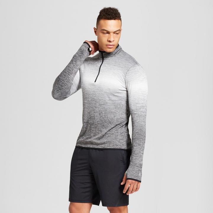 Men's Running 1/4 Zip - C9 Champion White/black Xxl, Black Heather