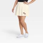 Mickey Mouse Women's Disney Plus Size Mickey University Graphic Mini A-line Skirt - Ivory