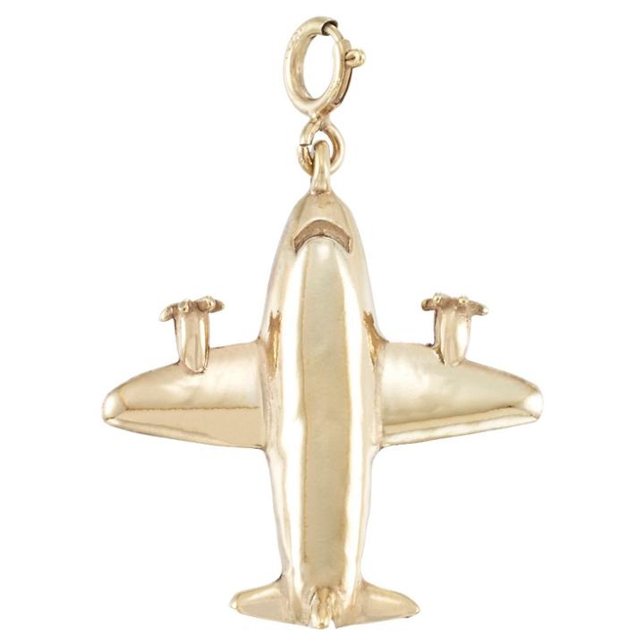 Target 14kt Gold And Silver Bonded Airplane Charm With Spring Ring-yellow Gold, Girl's,