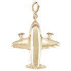 Target 14kt Gold And Silver Bonded Airplane Charm With Spring Ring-yellow Gold, Girl's,