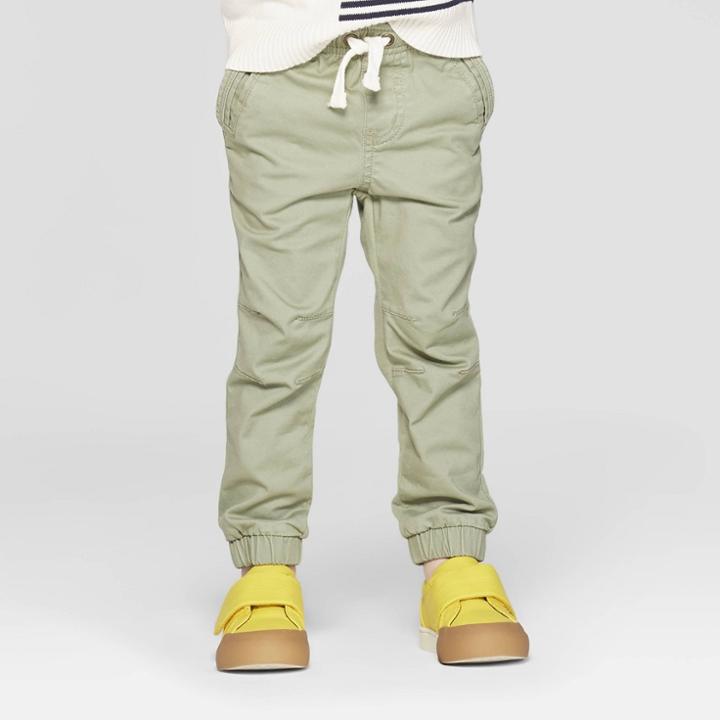 Toddler Boys' Stretch Twill Front Jogger Pants - Cat & Jack Green
