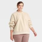 Women's Plus Size Fleece Sweatshirt - Universal Thread Cream