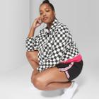 Women's Plus Size Side Striped Sporty Shorts - Wild Fable Black/pink