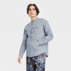 Houston White Adult Long Sleeve Button-down Workwear Shirt - Blue Denim