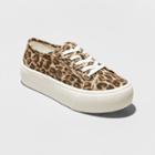 Women's Taryn Canvas Leopard Print Platform Sneakers - A New Day Brown