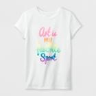 Girls' Short Sleeve Art Is My Favorite Sport Graphic T-shirt - Cat & Jack White