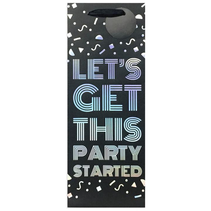 Paper Riot Co. Lets Get This Party Started Wine Bag - Spritz , Black