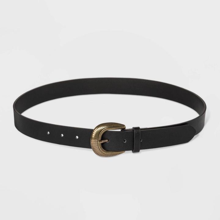 Target Women's Burnished Western Buckle Belt - Universal Thread Black