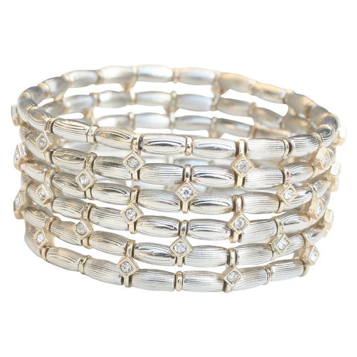 Zirconite Wide Bracelet With Beads And Crystals -