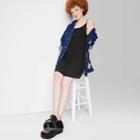Women's Sleeveless Babydoll Woven Dress - Wild Fable Black Xxs