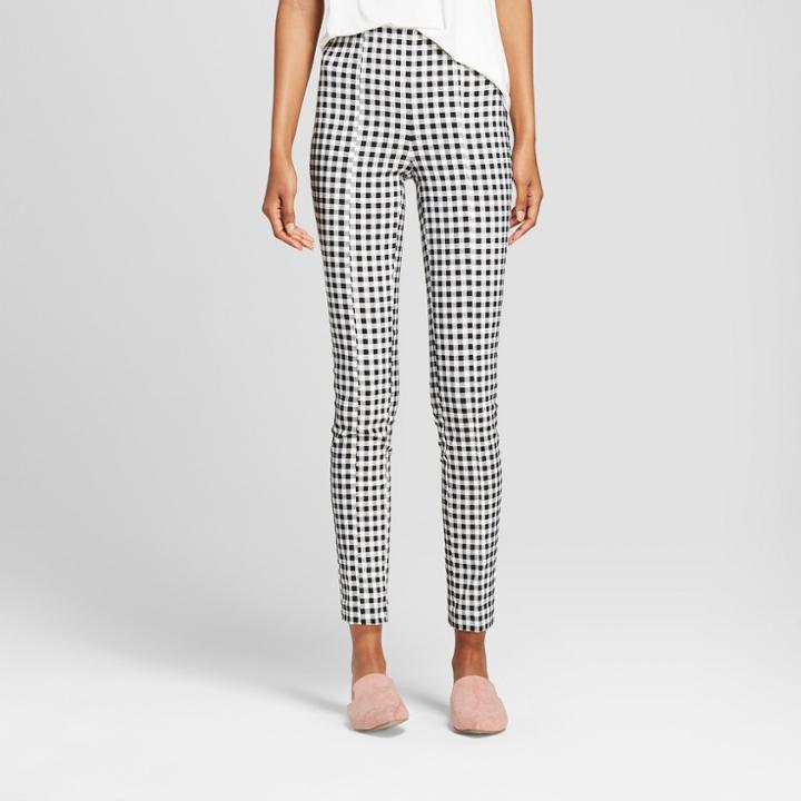Women's Gingham Twill Stretch Pants - Xoxo (juniors') Black 14,