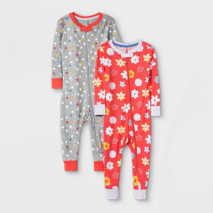 Toddler Girls' 2pk Rise And Shine 100% Cotton Snug Fit Pajama Jumpsuit - Cat & Jack Purple