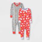 Toddler Girls' 2pk Rise And Shine 100% Cotton Snug Fit Pajama Jumpsuit - Cat & Jack Purple