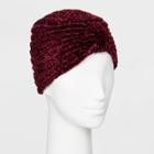 Women's Chenille Cinched Beanie - A New Day Burgundy One Size, Women's, Red