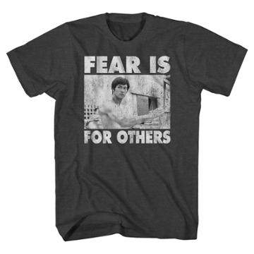 Mad Engine Men's Bruce Lee Fear Is For Others T-shirt - Charcoal