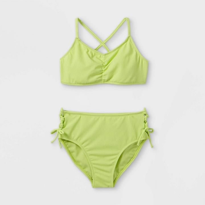 Girls' Ribbed 2pc Bikini Set - Art Class