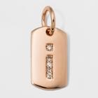 Sterling Silver Initial I Cubic Zirconia Pendant - A New Day Rose Gold, Rose Gold - I