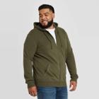 Men's Tall Regular Fit Full Zip Fleece Hoodie Sweatshirt - Goodfellow & Co Green
