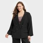 Women's Plus Size Essential Blazer - A New Day Black