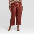 Women's Plus Size High-rise Belted Pleat Front Pants - Who What Wear Brown